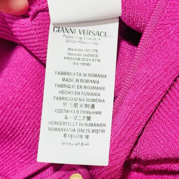 Versace Medusa Knit Stretch Pink Mini Dress IT 42/ US 6 NWT $1,500 - Picture 5 of 8